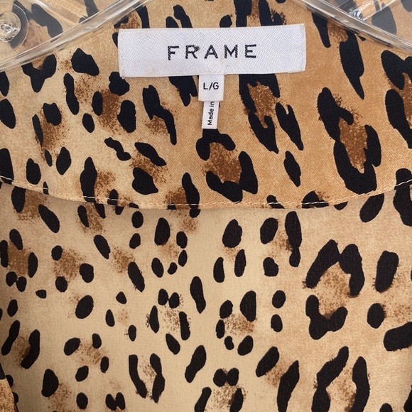 FRAME Sgt. Pepper Silk Leopard Pattern Dress, Sz L - Picture 6 of 7